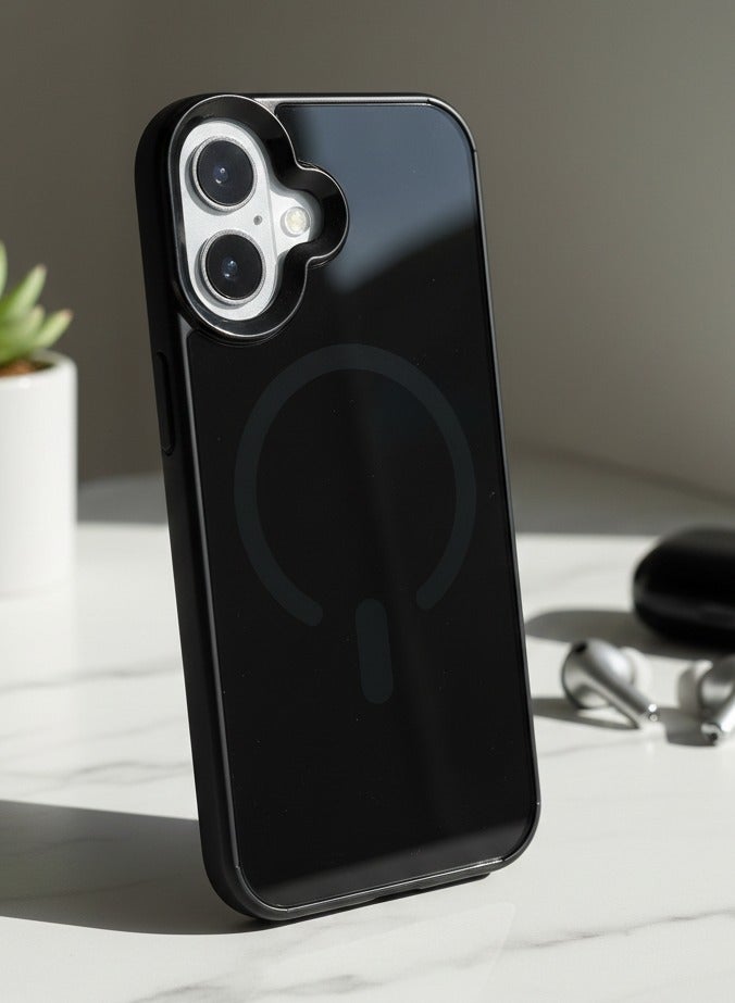 جراب لموبايل ايفون 17ماج سيف  يدعم الشحن اللاسلكي المغناطيسي، حماية ضد الصدمات، مقاوم للخدش لموبايل iPhone 17 - أسود - Image 1